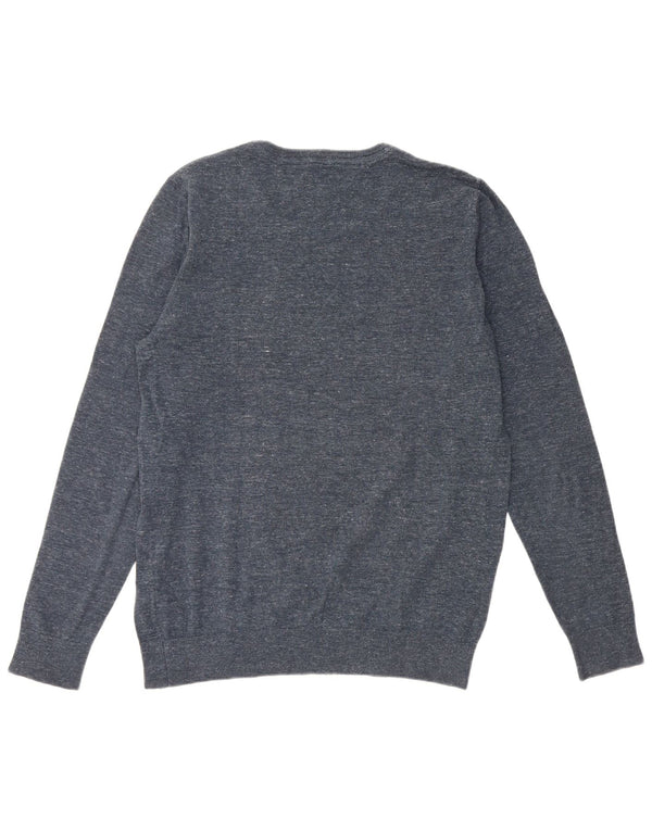 Tommy Hilfiger Mens Crew Neck Jumper Sweater XL Navy Blue Flecked Cotton