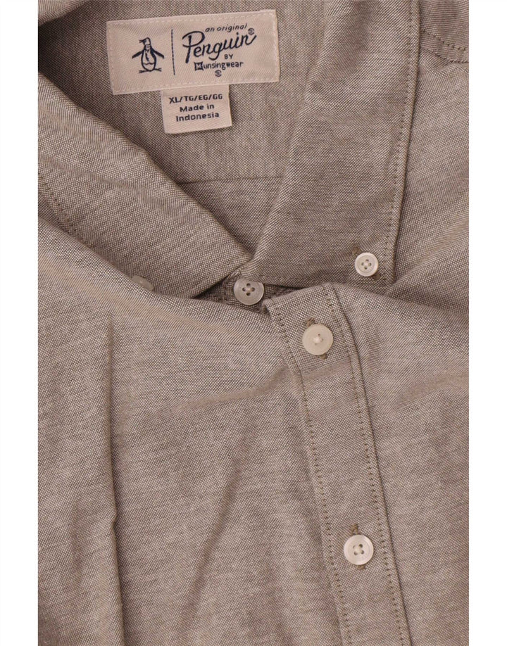 Penguin Mens Shirt XL Grey Cotton