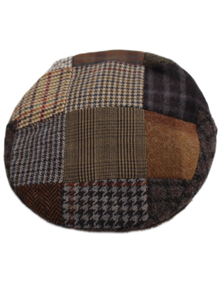 Vintage Mens Flat Cap Medium Multicoloured Patchwork Wool Classic