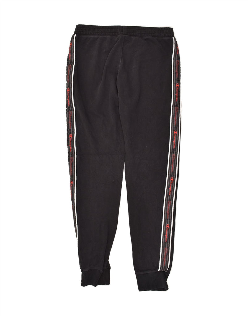 CHAMPION Mens Graphic Tracksuit Trousers Joggers Medium Black Cotton | Vintage Champion | Thrift | Second-Hand Champion | Used Clothing | Messina Hembry 