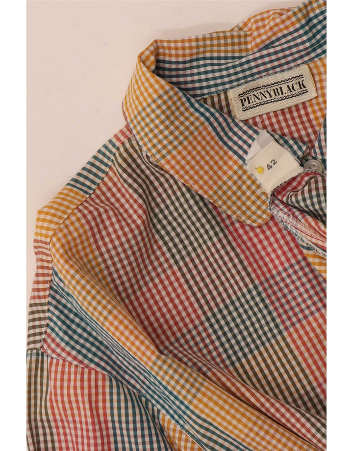 Penny Black Womens Longline Shirt IT 42 Medium Multicoloured Gingham