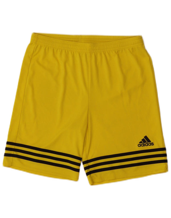Adidas Boys Climalite Sport Shorts 13-14 Years XL Yellow Polyester