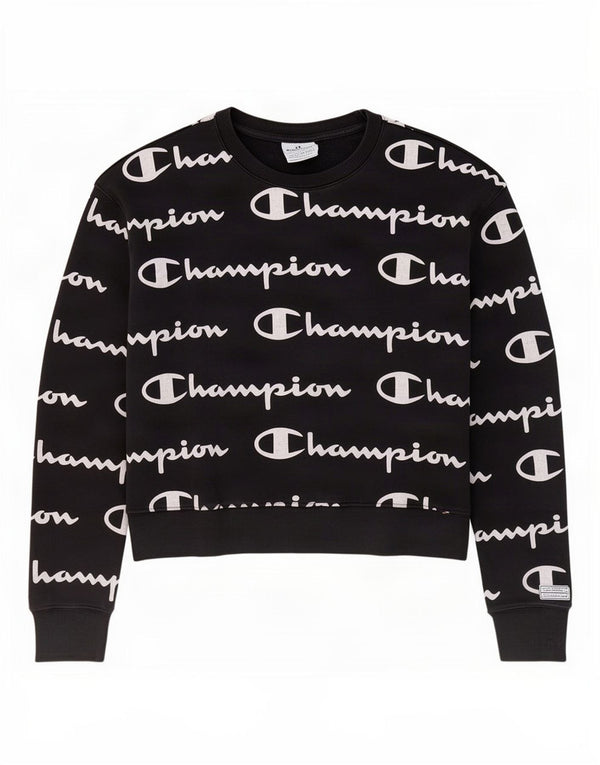 Champion Girls Graphic Sweatshirt Jumper 13-14 Years XL Black