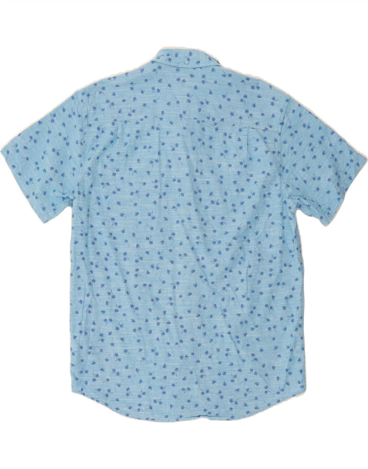 HURLEY Mens Abstract Pattern Short Sleeve Shirt Medium Blue Cotton Vintage Hurley and Second-Hand Hurley from Messina Hembry 