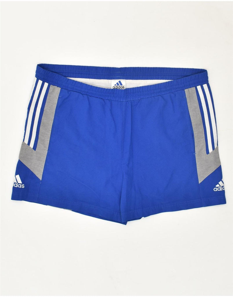 ADIDAS Mens Sport Shorts UK 38 Medium  Blue Polyester | Vintage Adidas | Thrift | Second-Hand Adidas | Used Clothing | Messina Hembry 