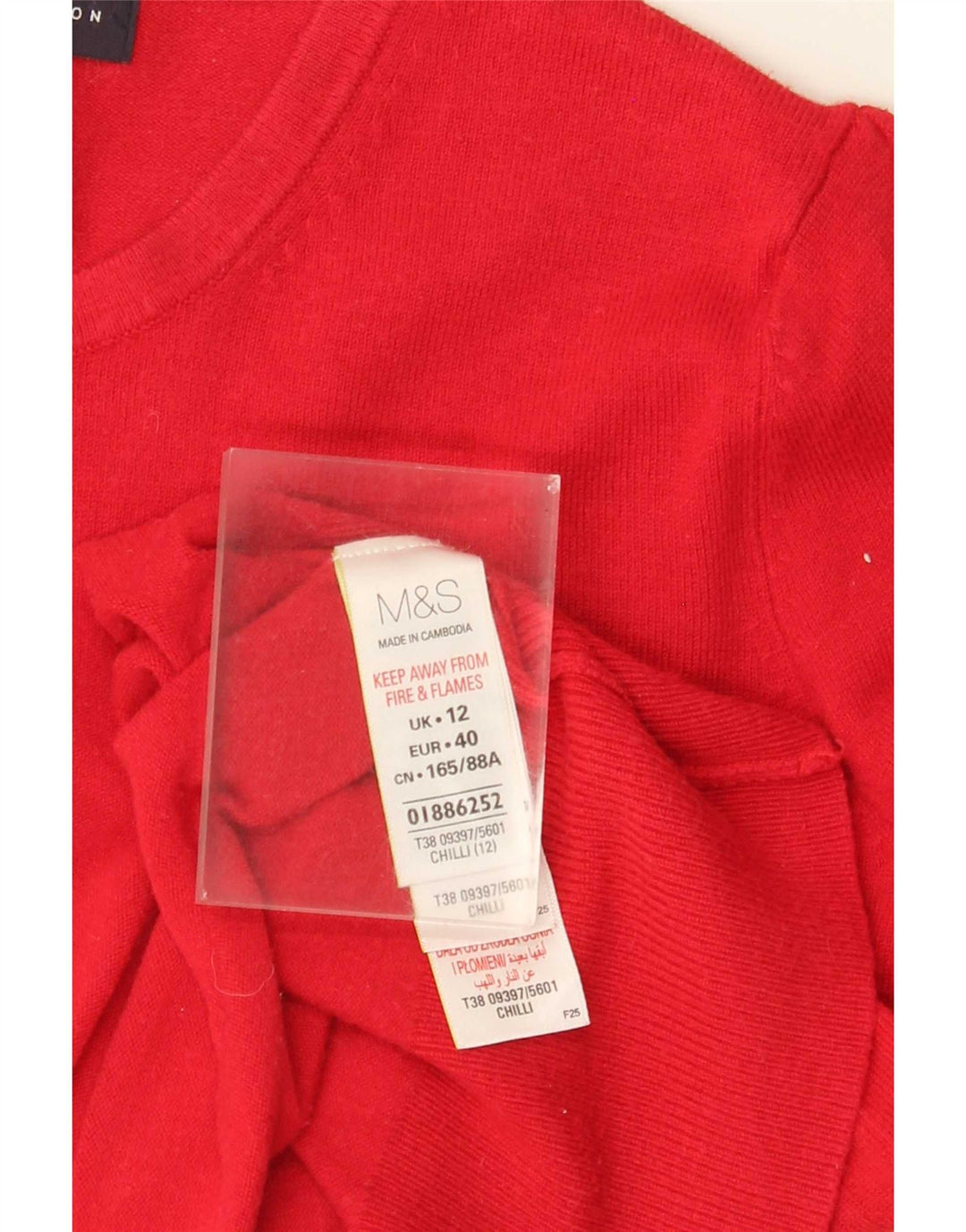 Marks & Spencer Womens Cardigan Sweater UK 12 Medium Red Viscose