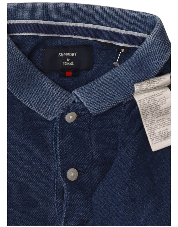 Superdry Mens Polo Shirt Small Navy Blue Cotton