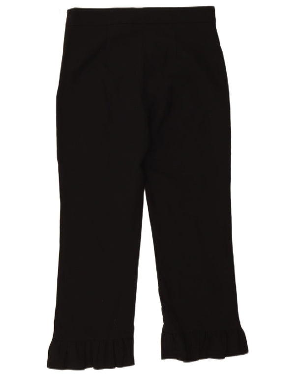 Zara Womens Straight Cropped Trousers Medium W28 L25 Black