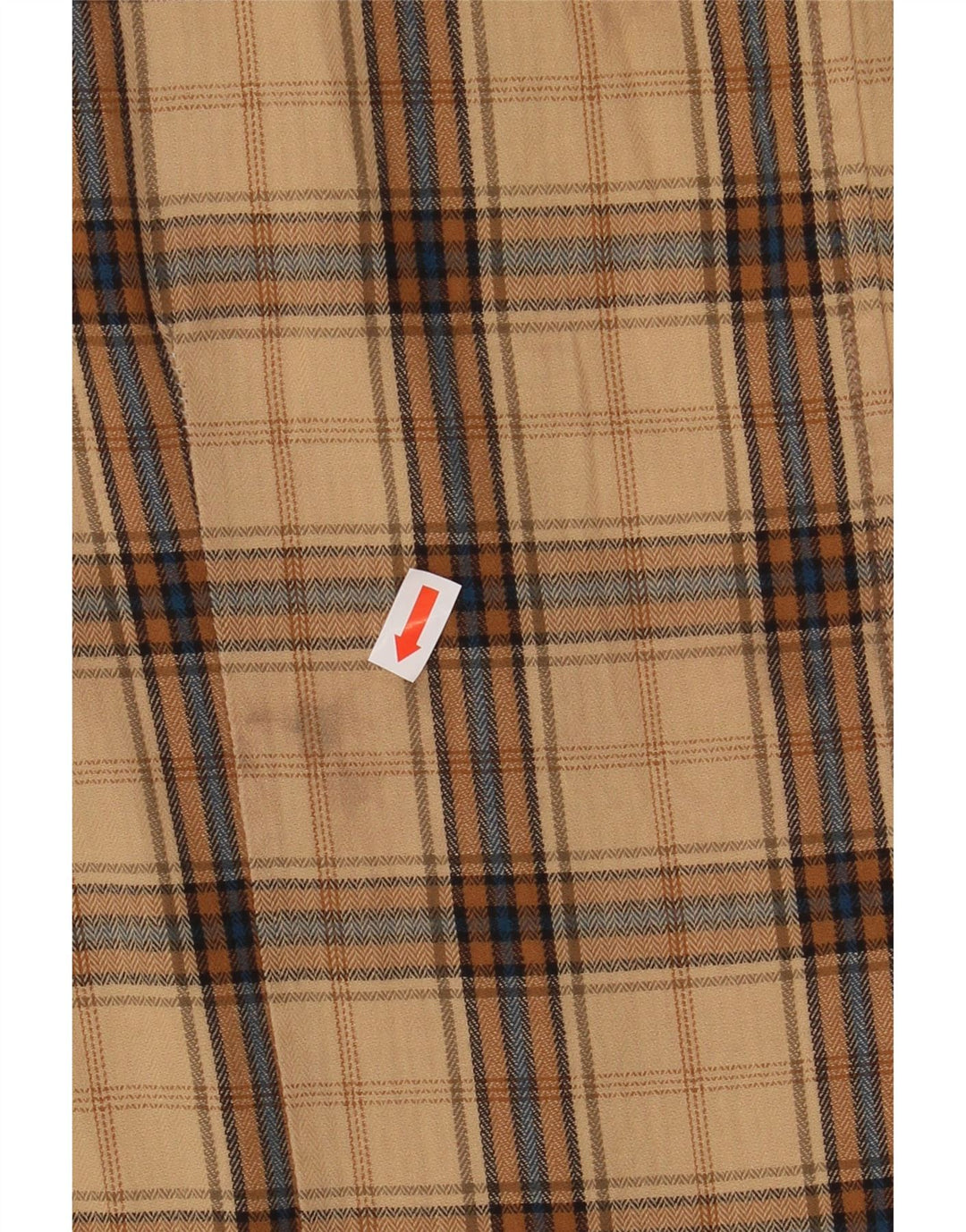 Guess Mens Flannel Shirt Small Beige Check Cotton