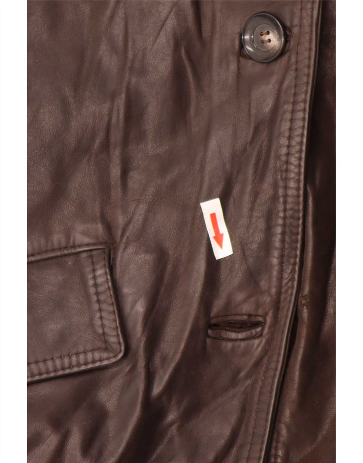 Sitelli Womens Leather Jacket UK 12 Medium Brown