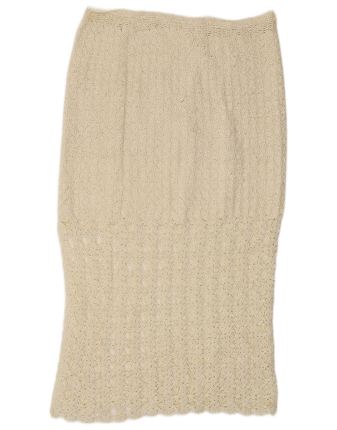 VINTAGE Womens Crochet Midi Skirt W32 Large White