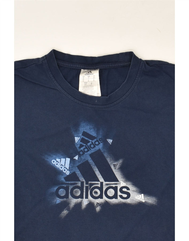 ADIDAS Mens Graphic T-Shirt Top Small Navy Blue Cotton | Vintage Adidas | Thrift | Second-Hand Adidas | Used Clothing | Messina Hembry 