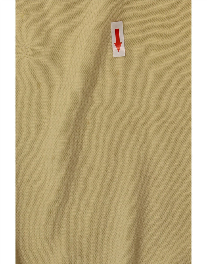 Fila Mens Vest Tank Top IT 48 Medium Yellow Virgin Wool