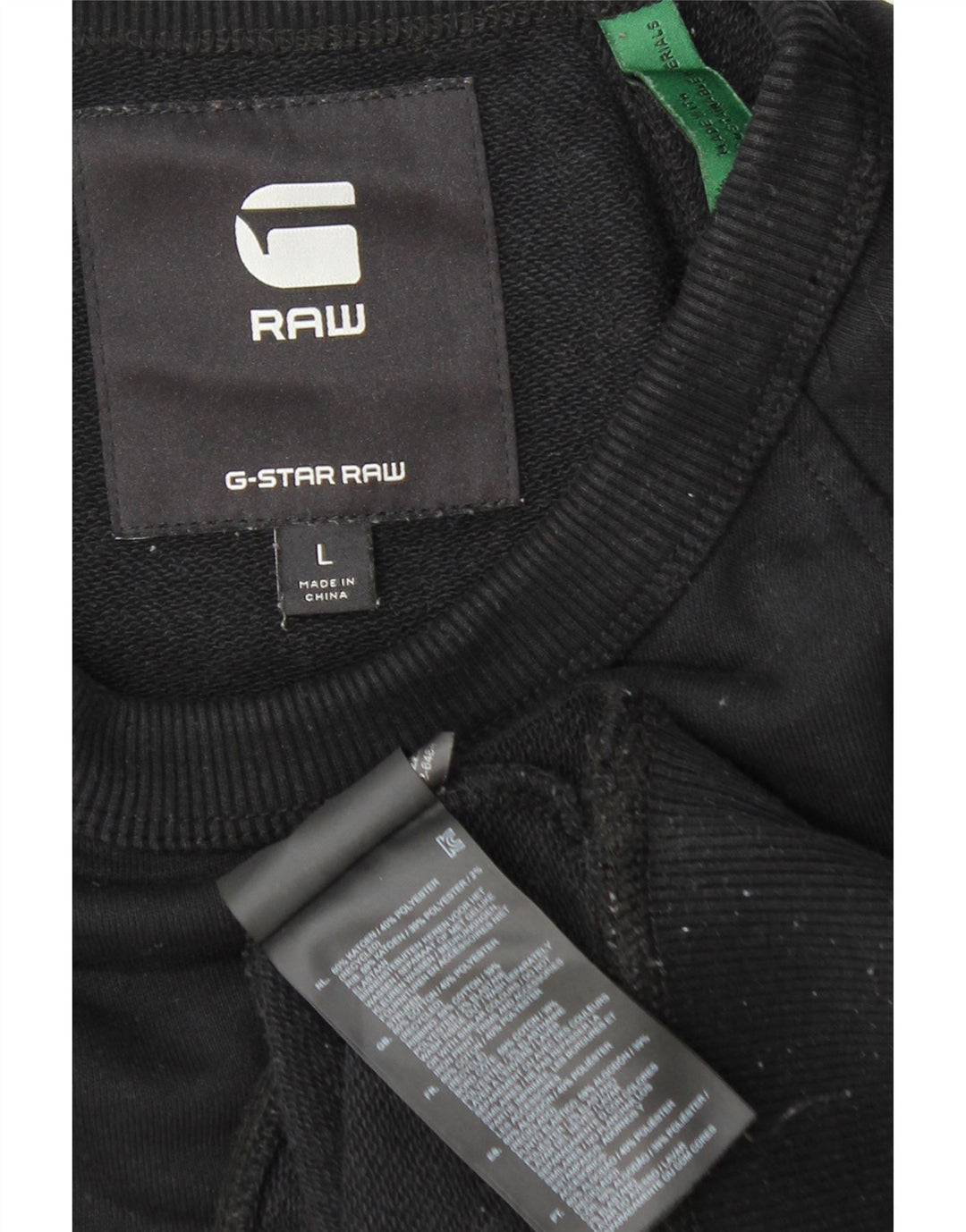 G-Star Mens Graphic Sweatshirt Jumper Large Black Colourblock Cotton