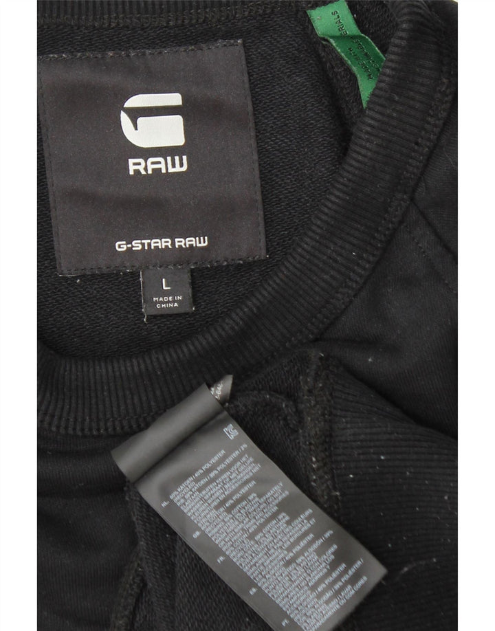 G-Star Mens Graphic Sweatshirt Jumper Large Black Colourblock Cotton