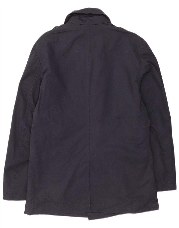 Superdry Mens Pea Coat UK 40 Large Navy Blue Cotton