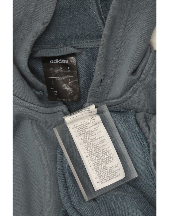 Adidas Mens Graphic Zip Hoodie Sweater Medium Blue Cotton