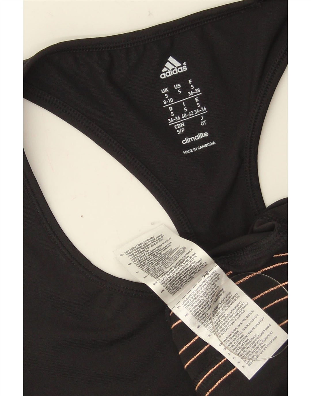 Adidas Womens Climalite Vest Top UK 8/10 Small Black Polyester
