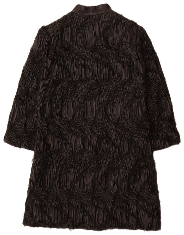 Carnet Womens Leather Coat UK 8 Small Black