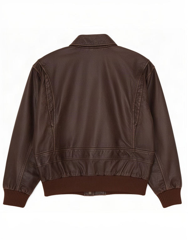 U.S Air Force Mens Military Leather Jacket UK 42 XL Brown