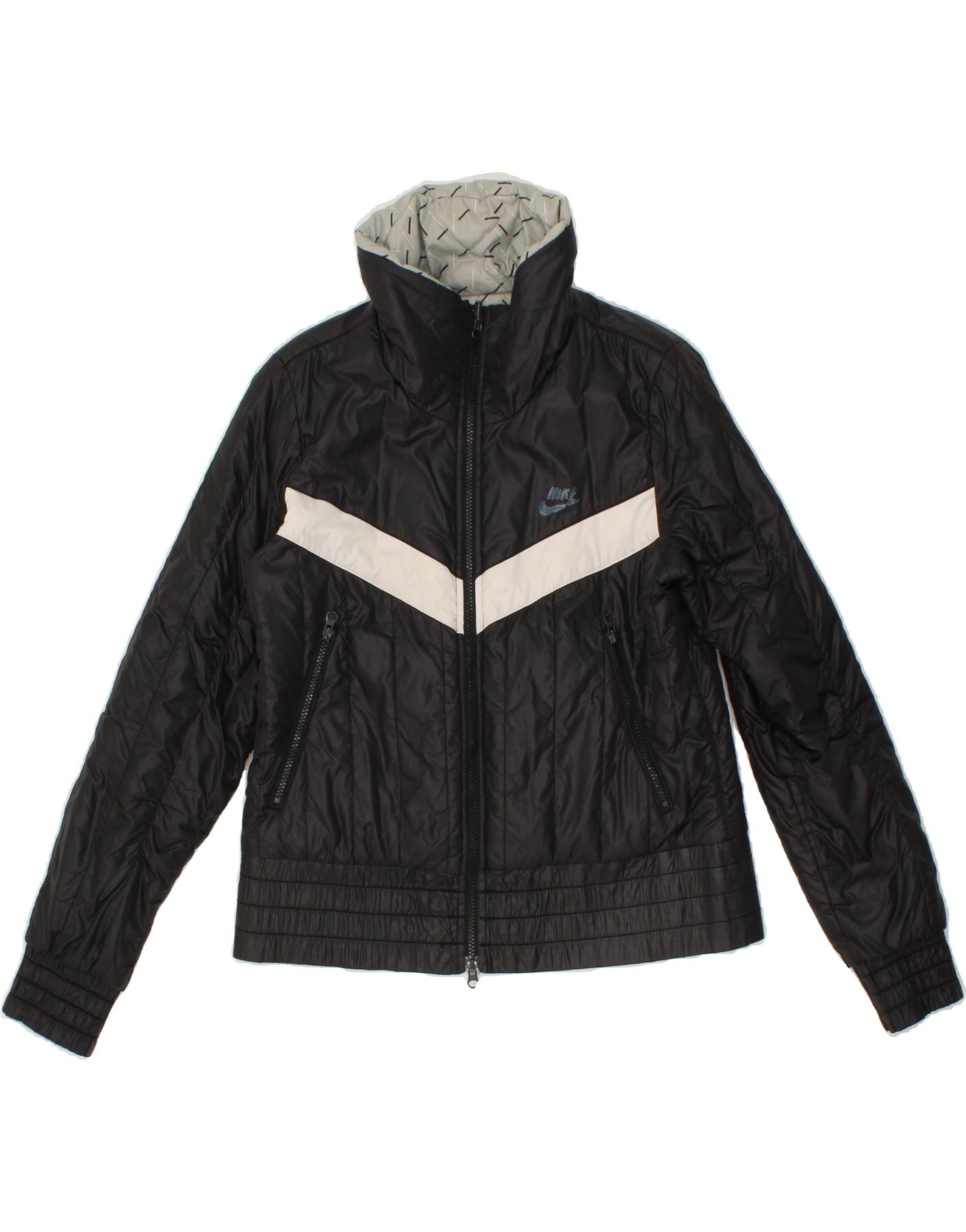 NIKE Womens Reversible Jacket UK 14/16 Large Black Colourblock
