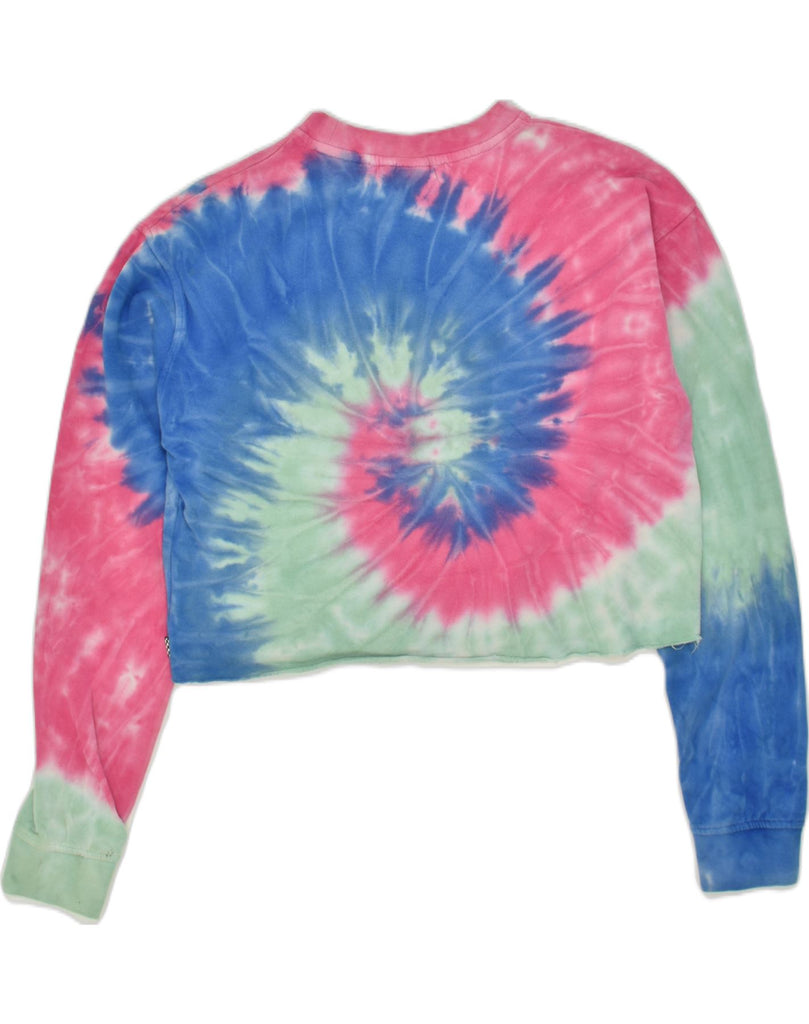 VANS Womens Crop Sweatshirt Jumper UK 14 Medium Pink Tie Dye | Vintage Vans | Thrift | Second-Hand Vans | Used Clothing | Messina Hembry 