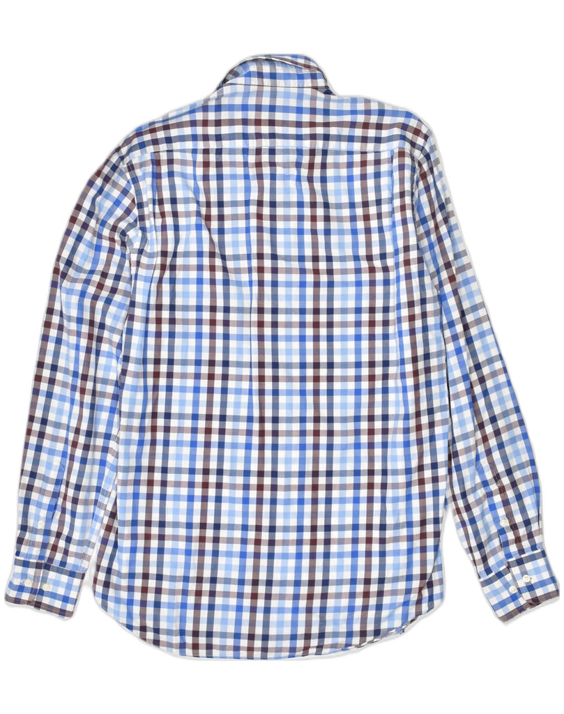 MASSIMO DUTTI Mens Shirt Medium Blue Check Cotton | Vintage | Thrift | Second-Hand | Used Clothing | Messina Hembry 