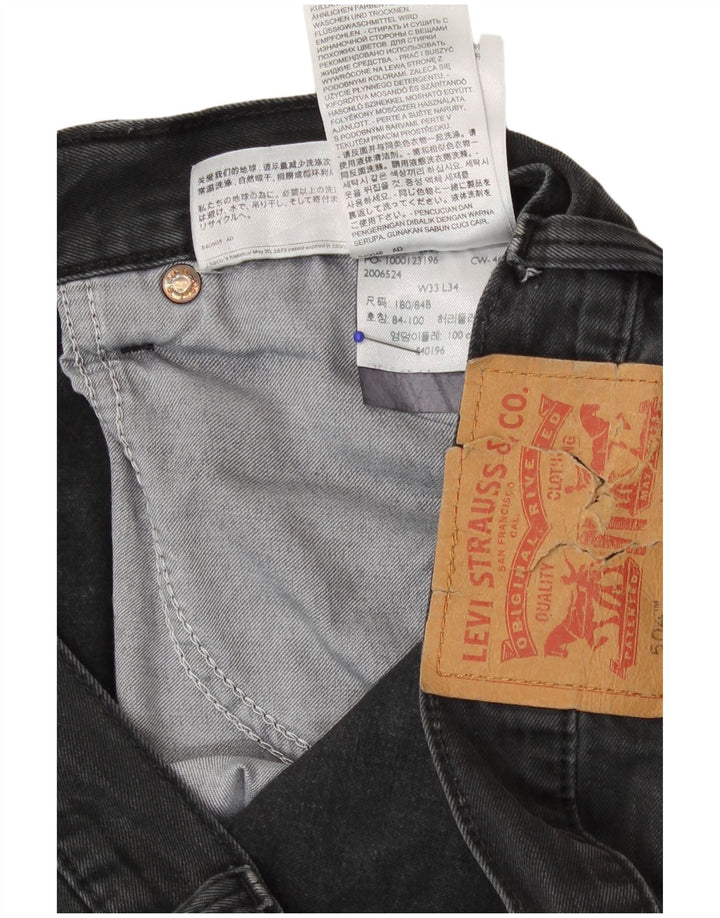 Levi's Mens 504 Straight Jeans W33 L34 Grey Cotton