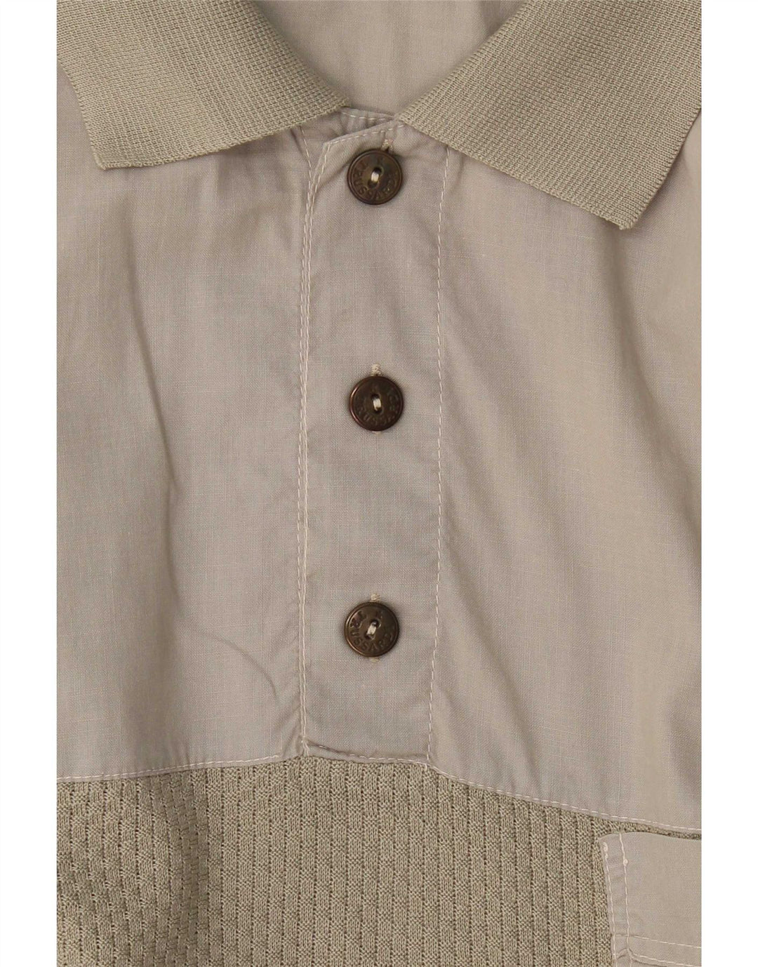 Trussardi Mens Graphic Short Sleeve Pullover Shirt Medium Khaki Colourblock