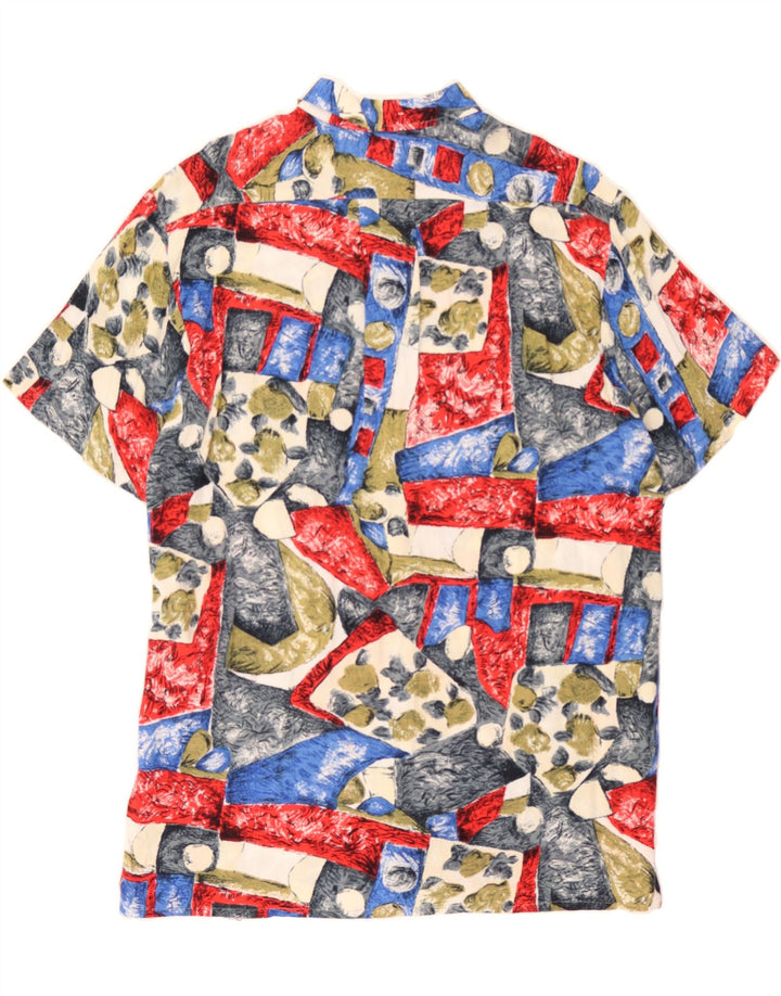 VINTAGE Mens Short Sleeve Shirt XL Multicoloured Patchwork Viscose Vintage Vintage and Second-Hand Vintage from Messina Hembry 