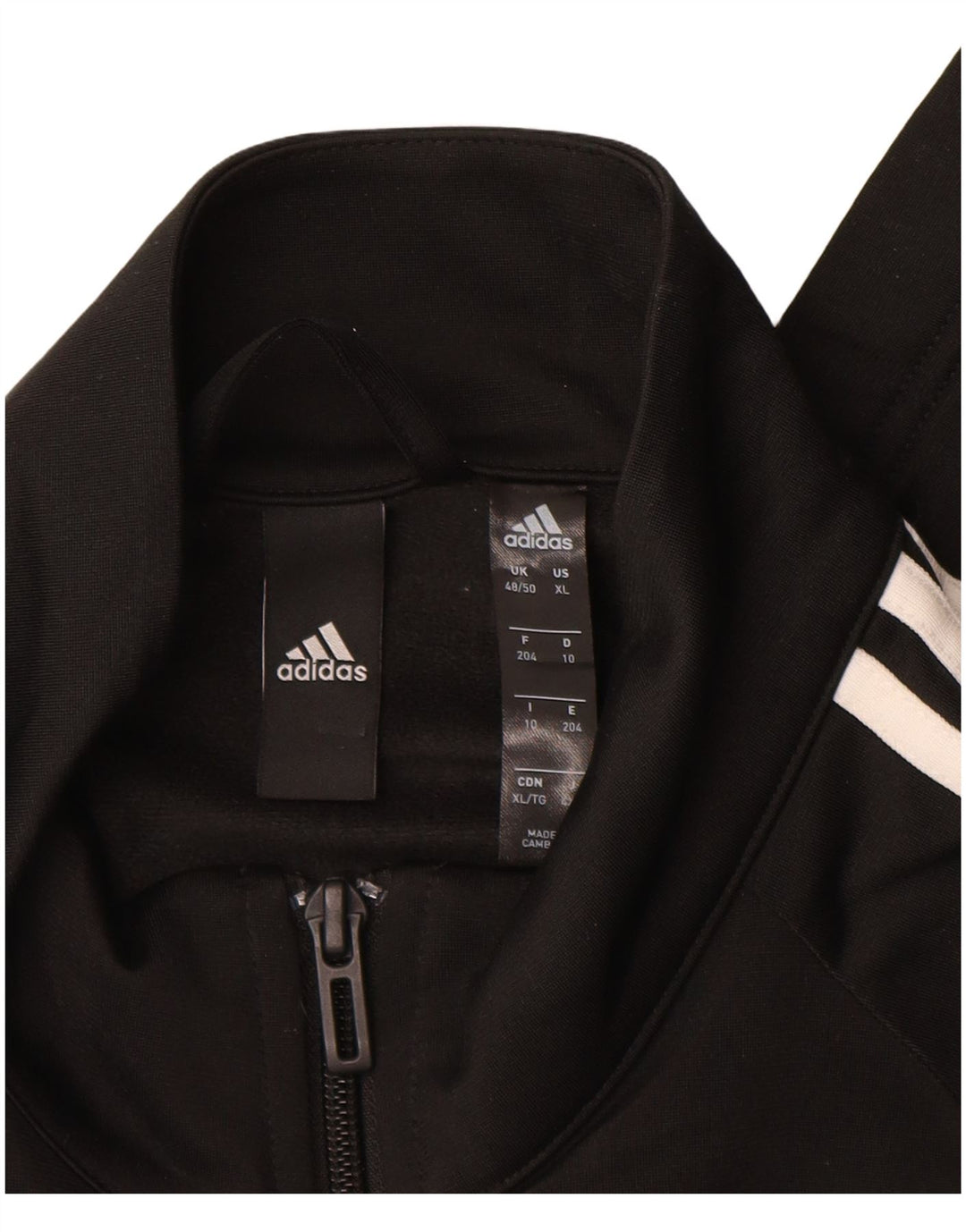 Adidas Mens Tracksuit Top Jacket UK 48/50 XL Black Polyester