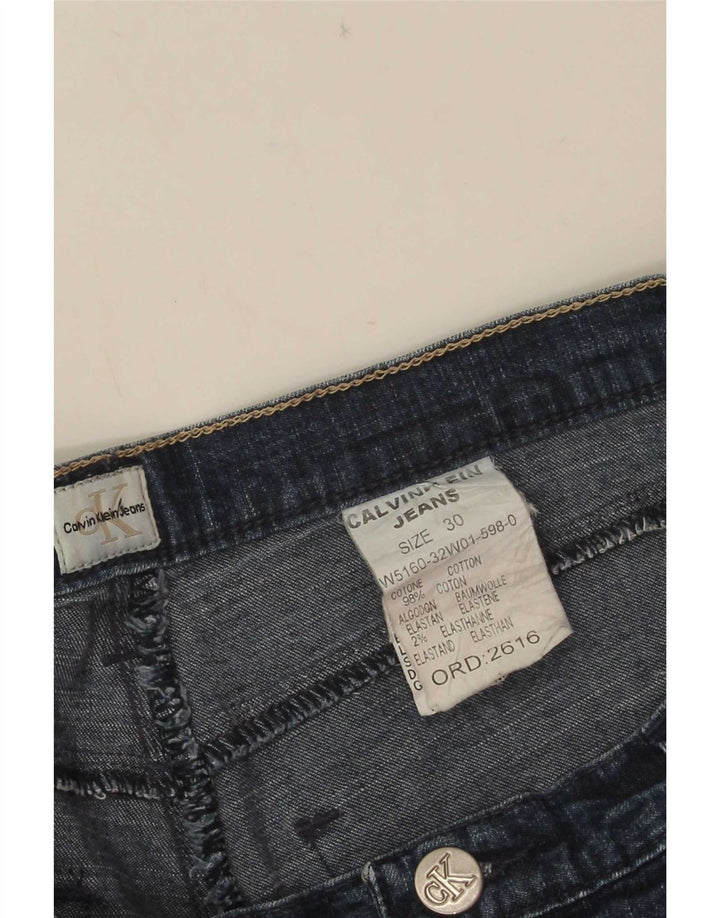 Calvin Klein Womens Capri Jeans W30 L21 Navy Blue Cotton
