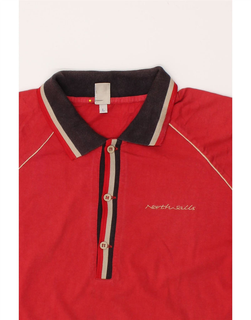 NORTH SAILS Mens Polo Shirt Large Red Cotton | Vintage North Sails | Thrift | Second-Hand North Sails | Used Clothing | Messina Hembry 