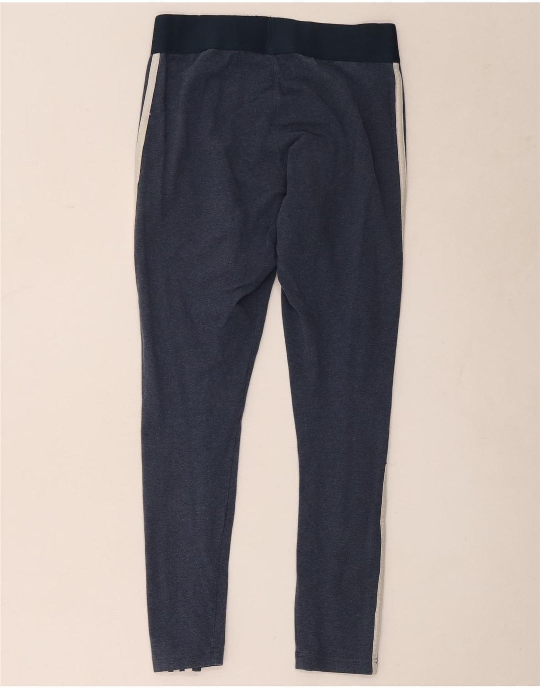 Adidas Womens Leggings UK 12/14 Medium Navy Blue Cotton