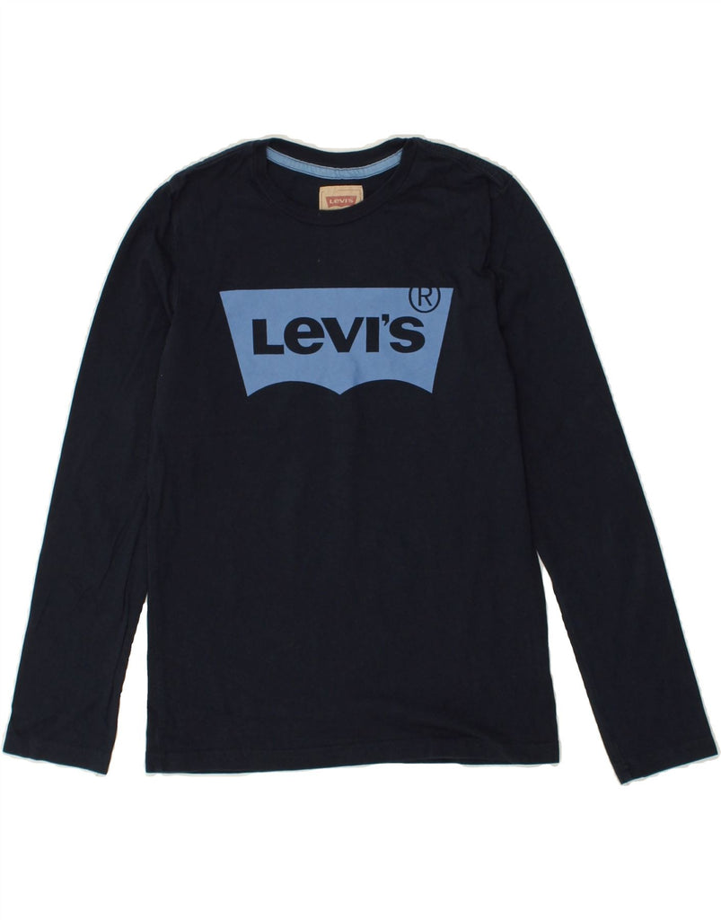 LEVI'S Boys Graphic Top Long Sleeve 11-12 Years Navy Blue Cotton | Vintage Levi's | Thrift | Second-Hand Levi's | Used Clothing | Messina Hembry 