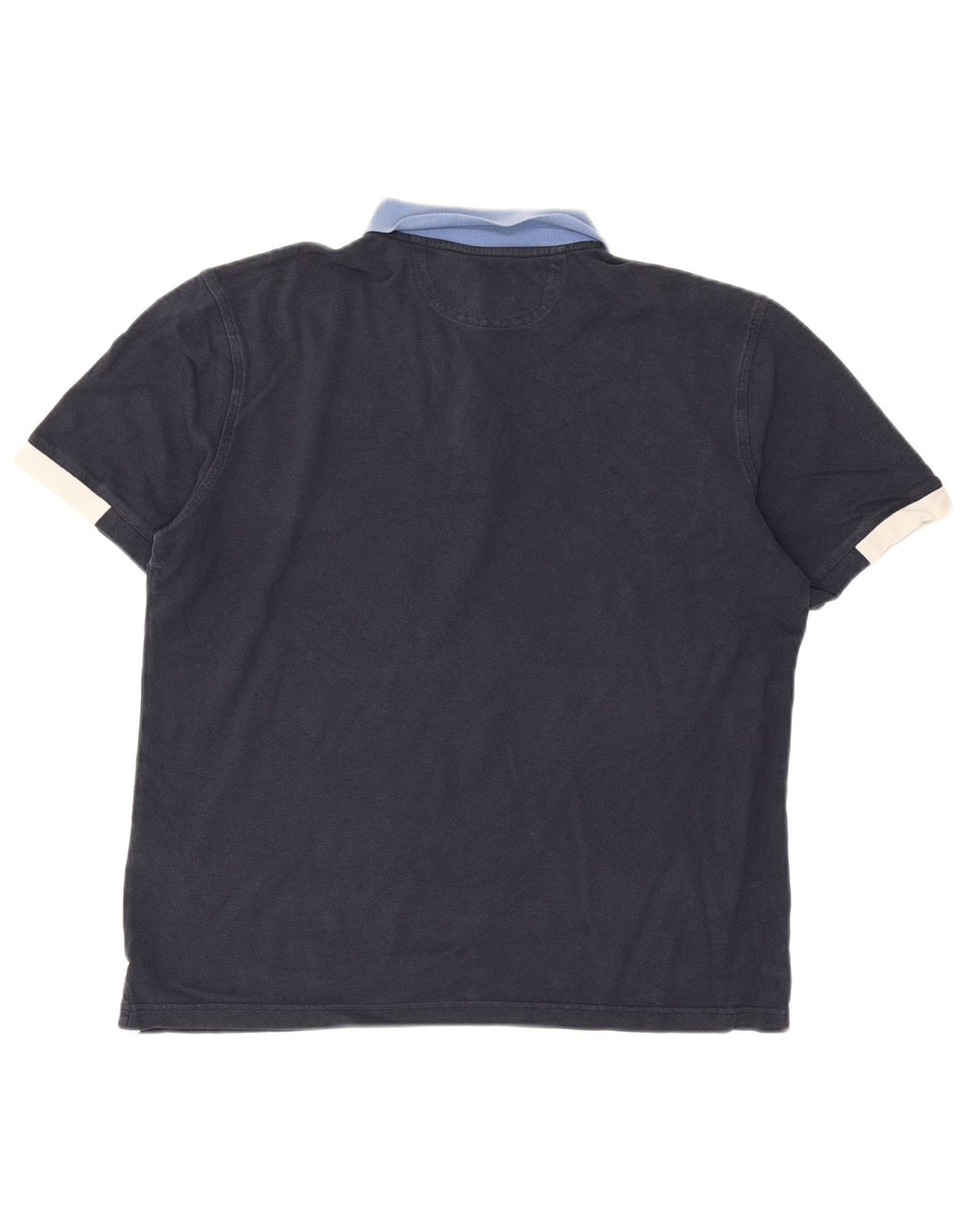 Hackett Mens Polo Shirt Large Navy Blue Colourblock Cotton