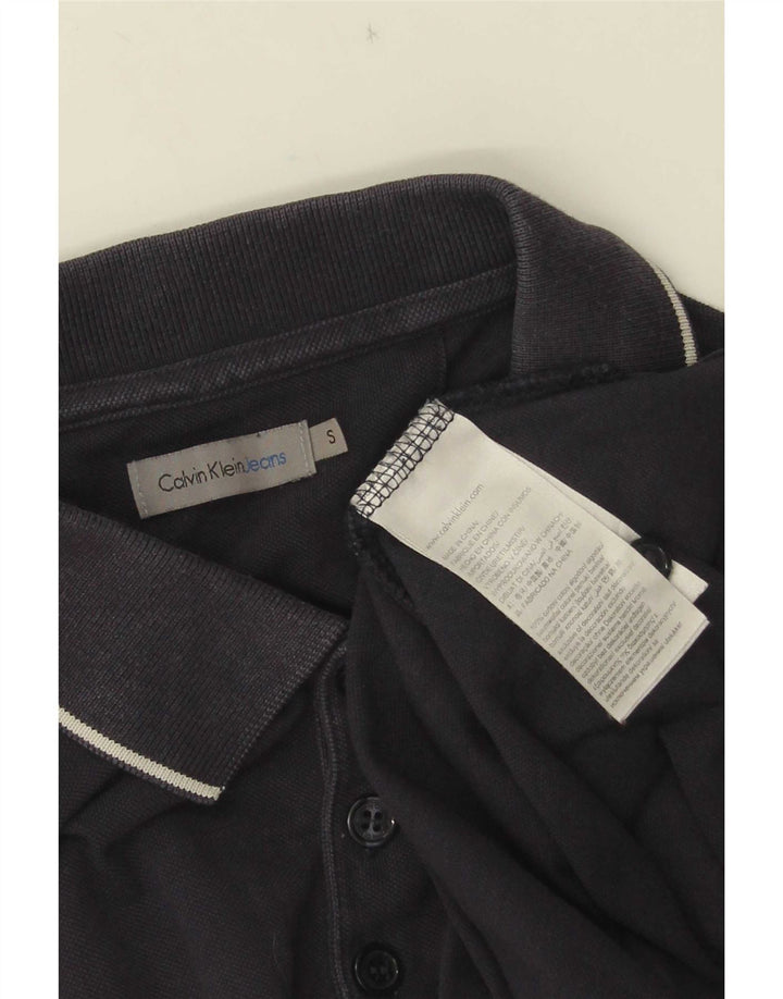Calvin Klein Mens Polo Shirt Small Navy Blue Cotton
