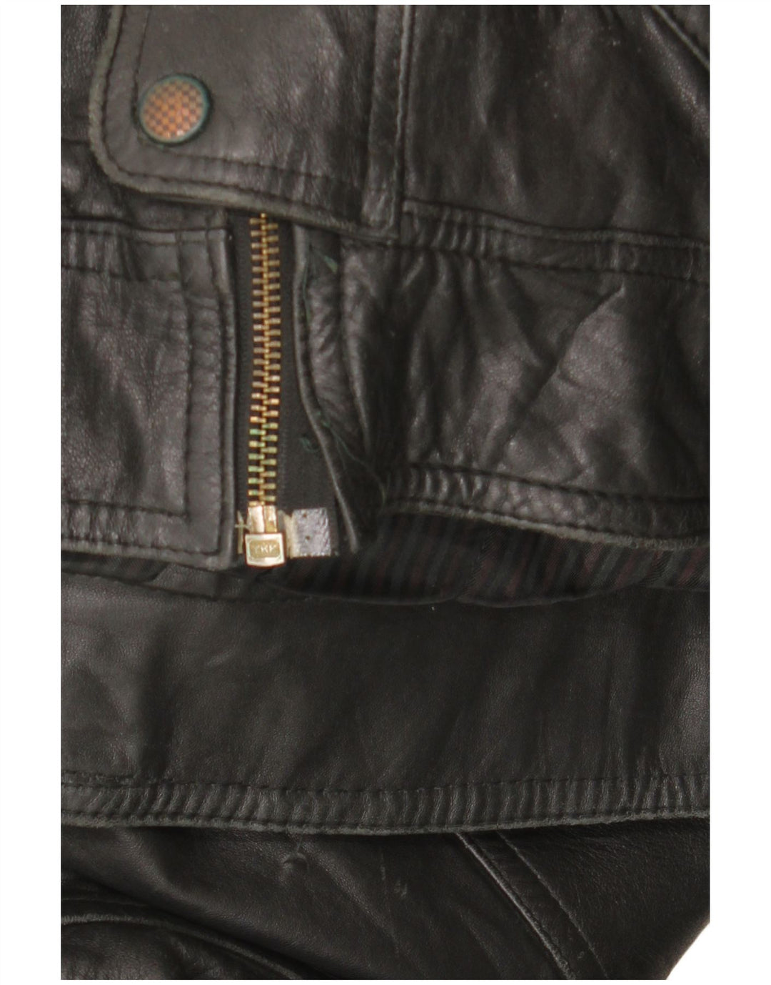 Vintage Mens Leather Jacket UK 42 XL Black Leather