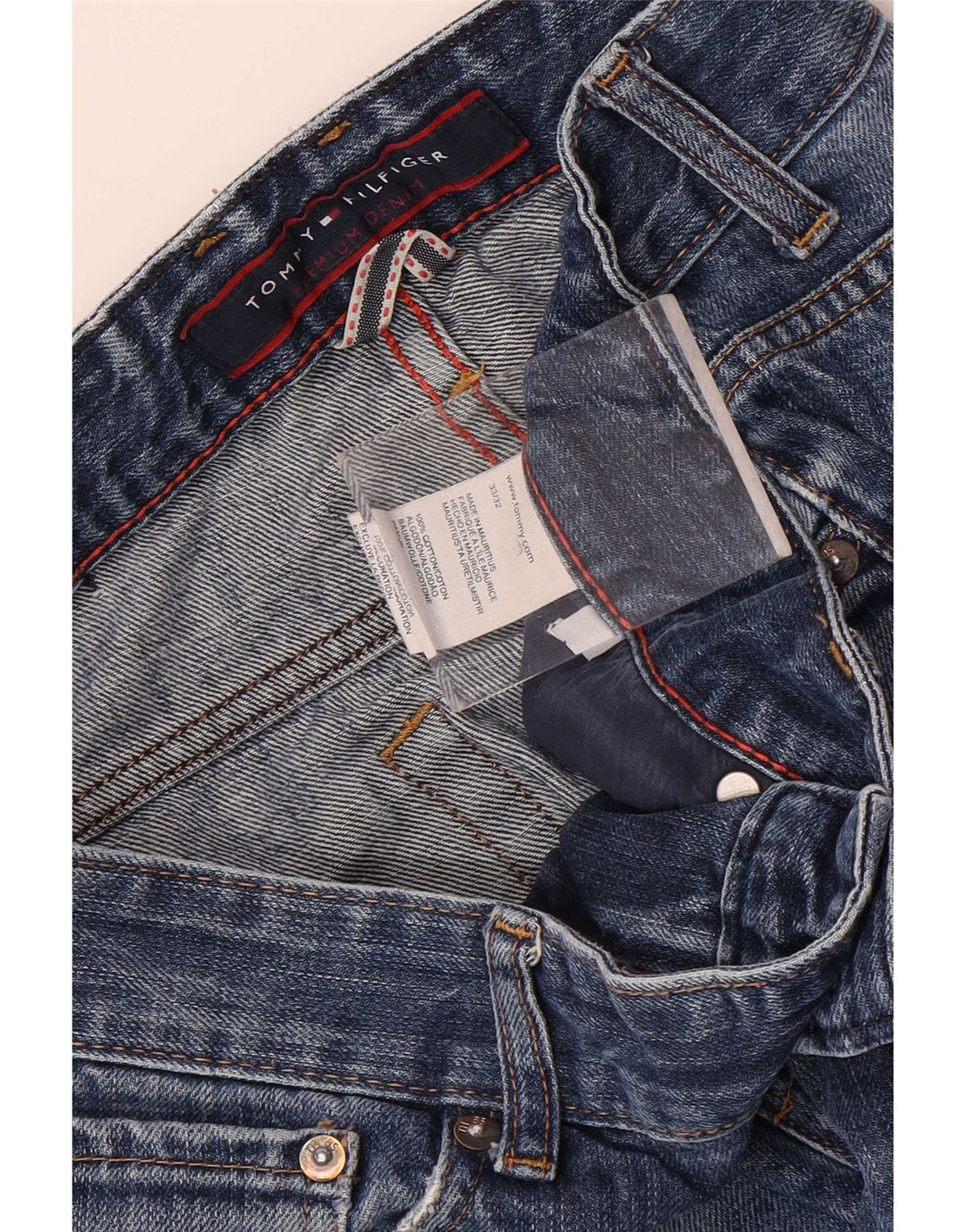 Tommy Hilfiger Mens Straight Jeans W33 L32 Blue Cotton