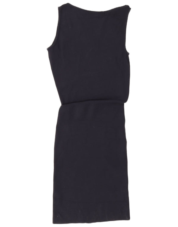 Reiss Womens Maxi Sleeveless Bodycon Dress UK 12 Medium Navy Blue Viscose