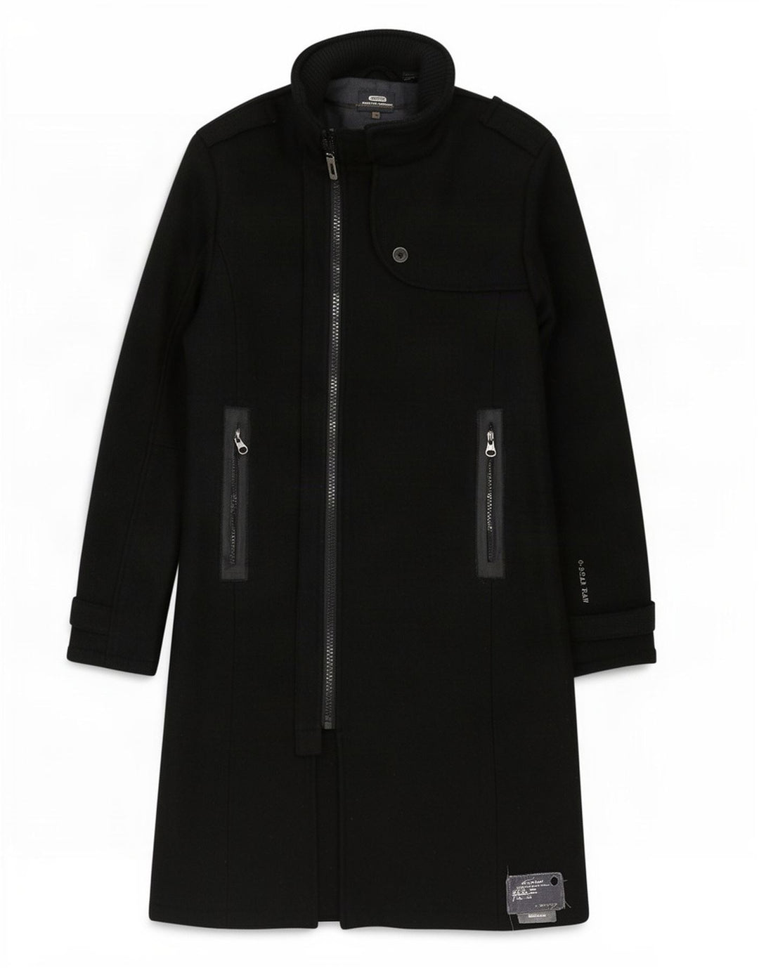 G-Star Womens Overcoat UK 14 Medium Black Wool