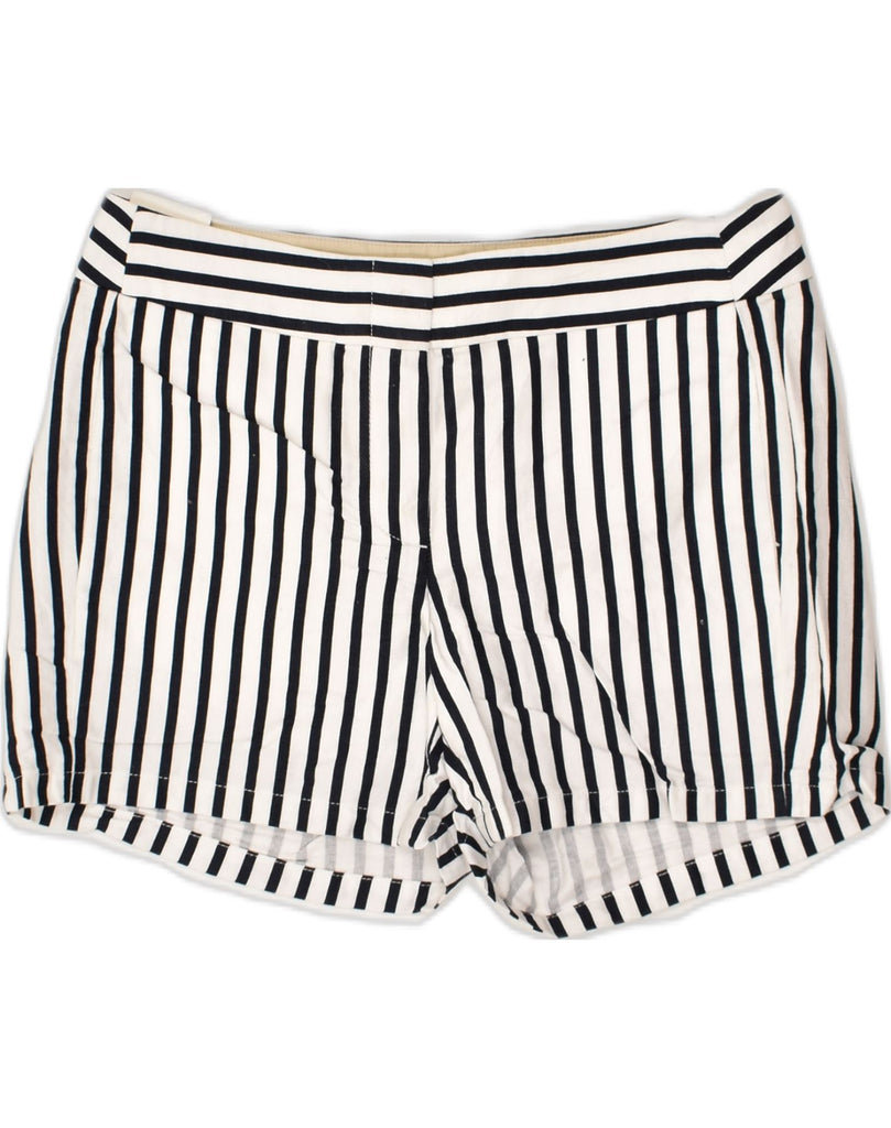 J. CREW Womens Hot Pants US 2 XS W30 White Striped Cotton | Vintage J. Crew | Thrift | Second-Hand J. Crew | Used Clothing | Messina Hembry 