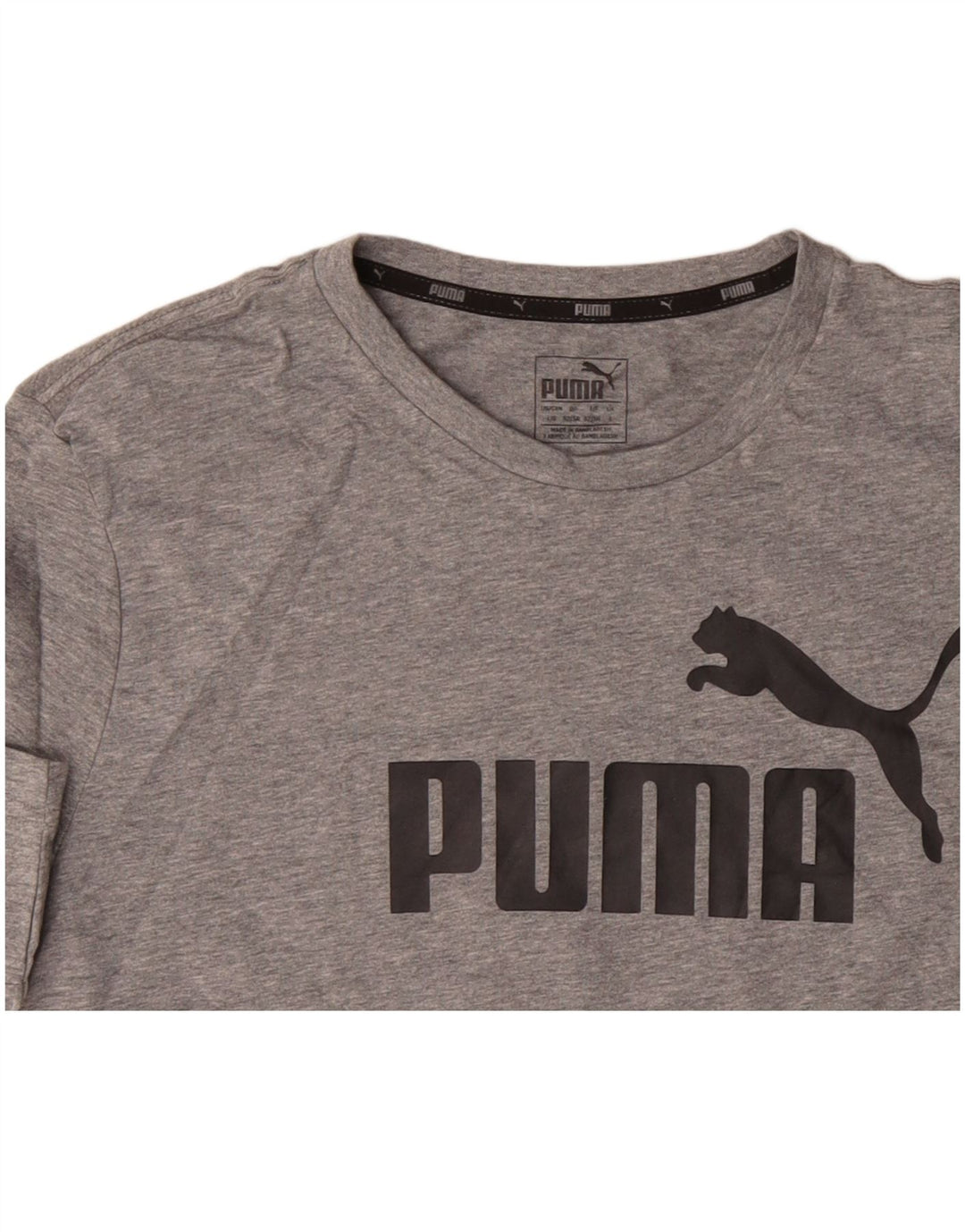 PUMA Mens Graphic T-Shirt Top Large Grey Flecked