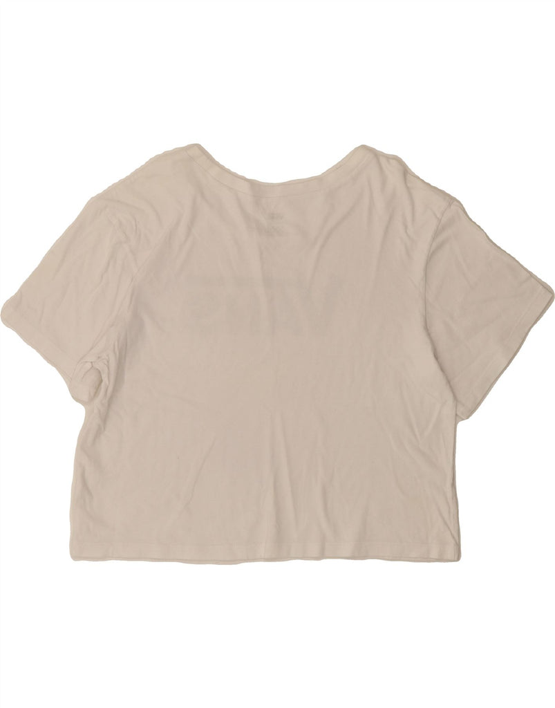 VANS Womens Crop Graphic T-Shirt Top UK 14 Medium White Cotton Vintage Vans and Second-Hand Vans from Messina Hembry 