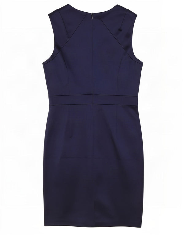 Coast Womens Sleeveless Sheath Dress UK 14 Large Navy Blue Acetate