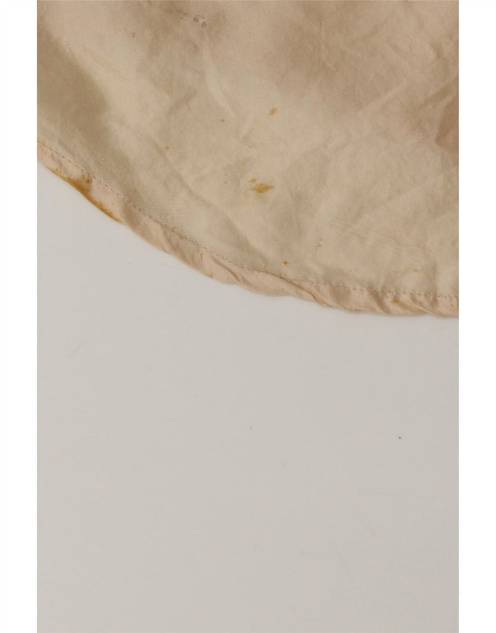 Vintage Mens Short Sleeve Shirt Large Beige Silk