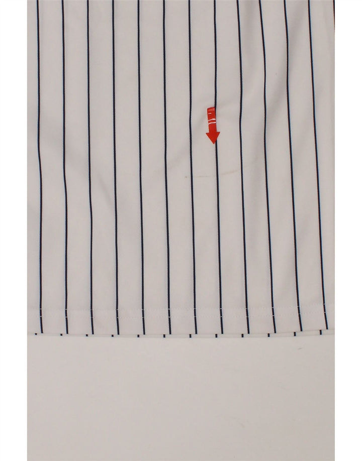 FILA Boys T-Shirt Top 11-12 Years White Striped Polyester Vintage Fila and Second-Hand Fila from Messina Hembry 