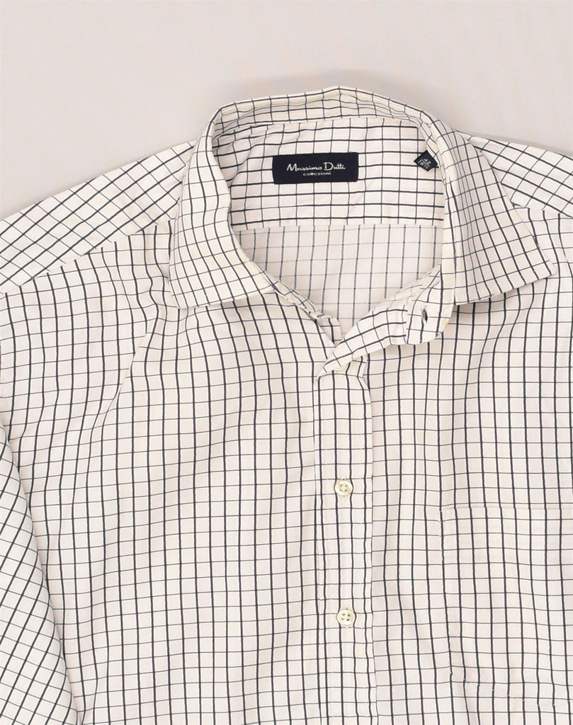 MASSIMO DUTTI Mens Shirt Size 16 1/2 Large White Check | Vintage Massimo Dutti | Thrift | Second-Hand Massimo Dutti | Used Clothing | Messina Hembry 