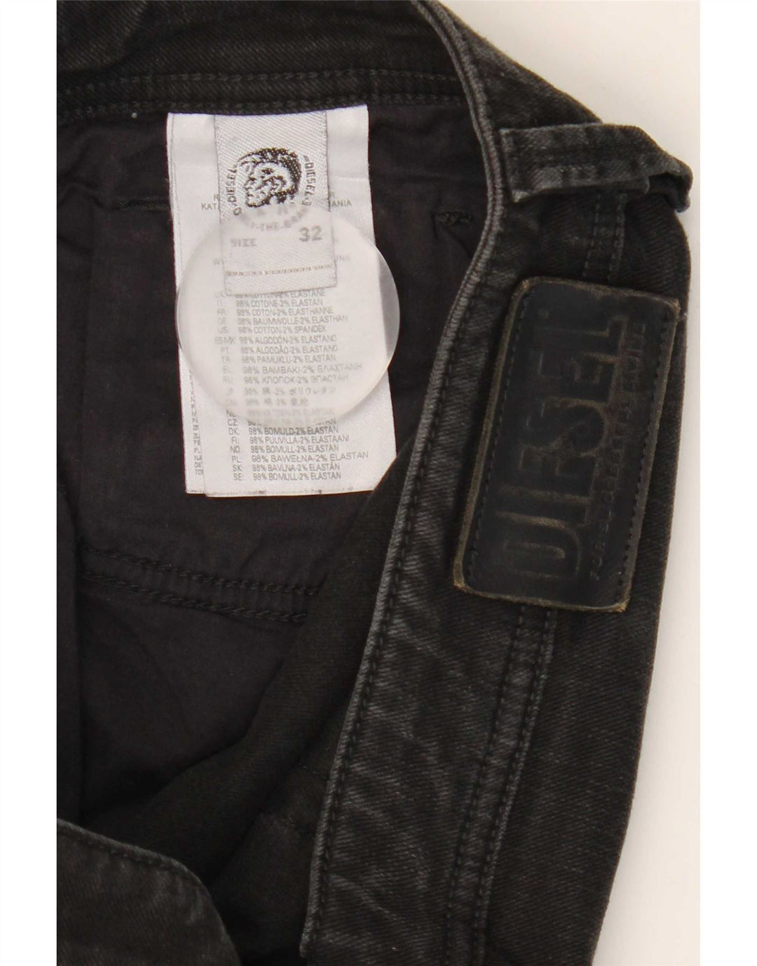 Diesel Womens Straight Jeans W32 L31 Black Cotton