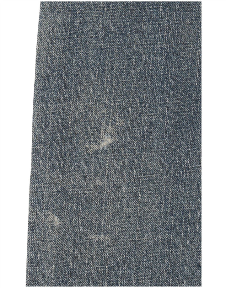 Armani Mens Distressed Straight Jeans W34 L32 Blue Cotton